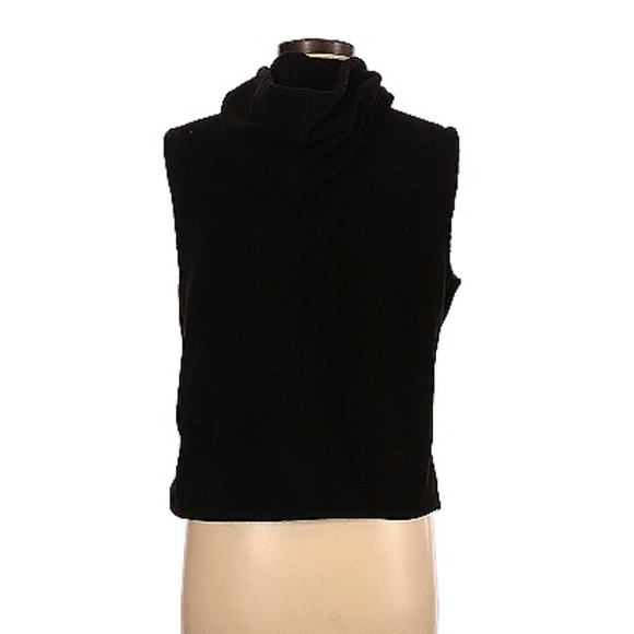 Y2K GAP Fleece Black Zip up Vest with Pockets and hood Size Medium - Picture 2 of 10